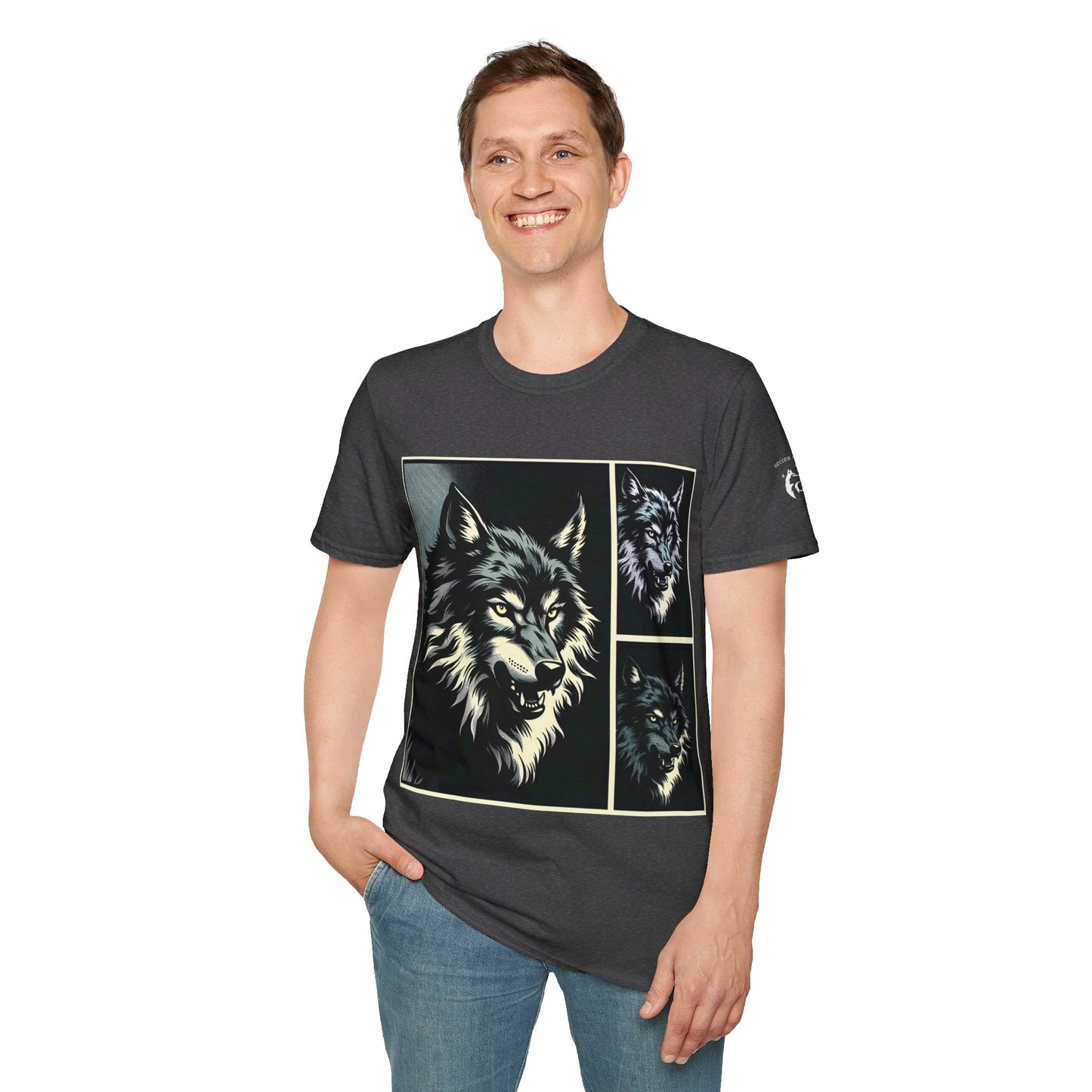 Wolf Print Unisex Softstyle T-Shirt