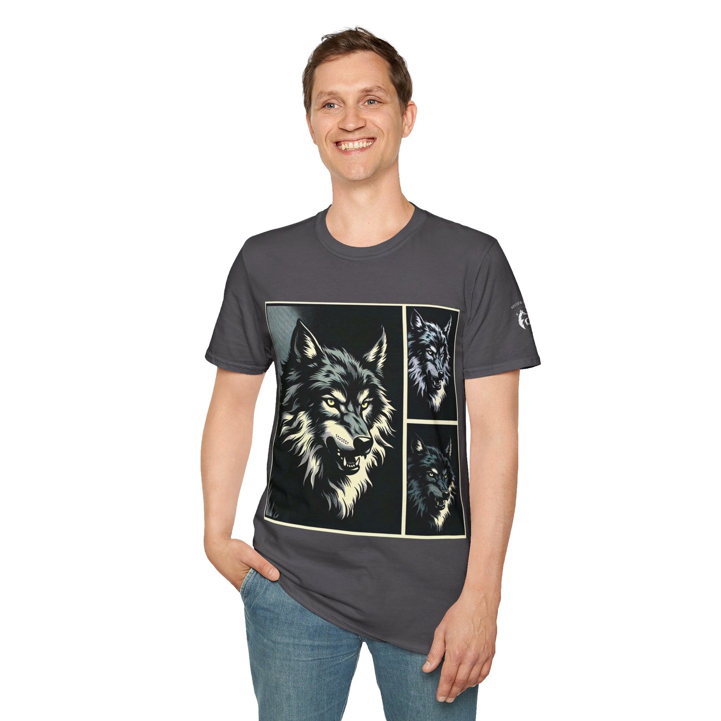 Wolf Print Unisex Softstyle T-Shirt