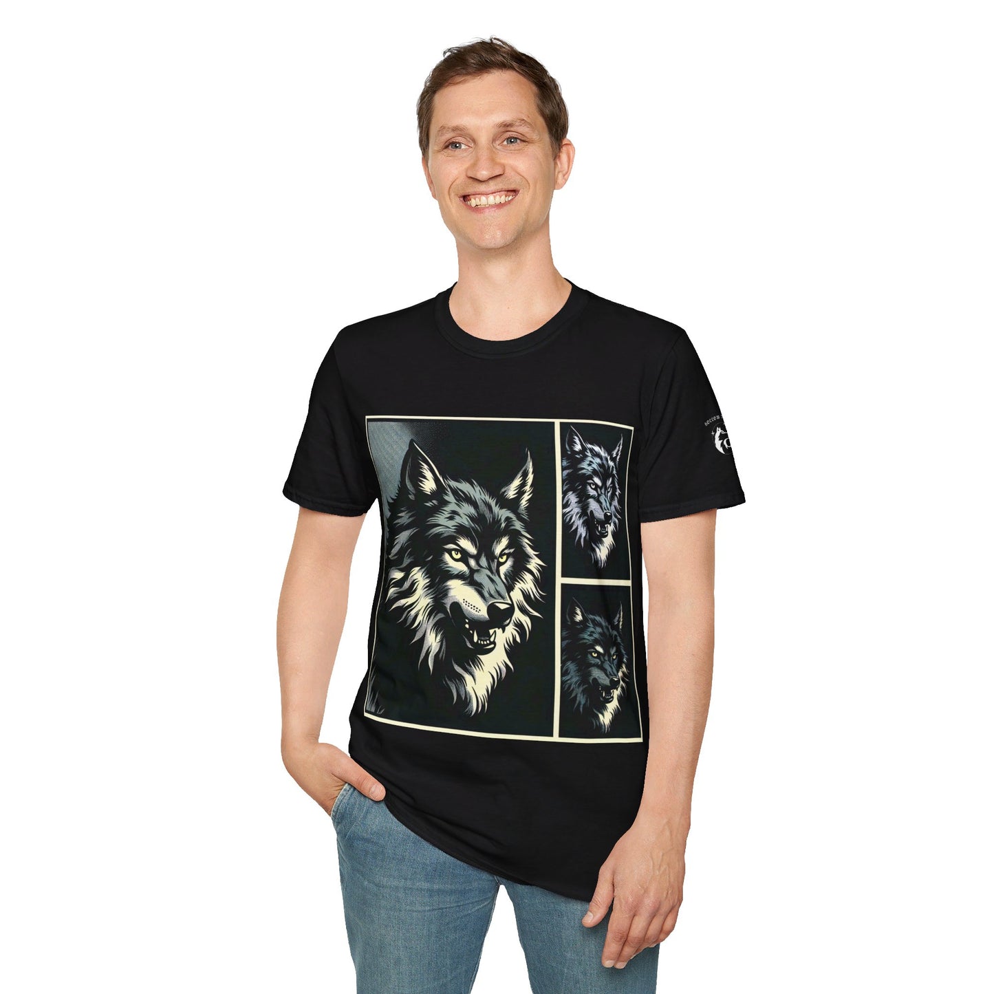 Wolf Print Unisex Softstyle T-Shirt