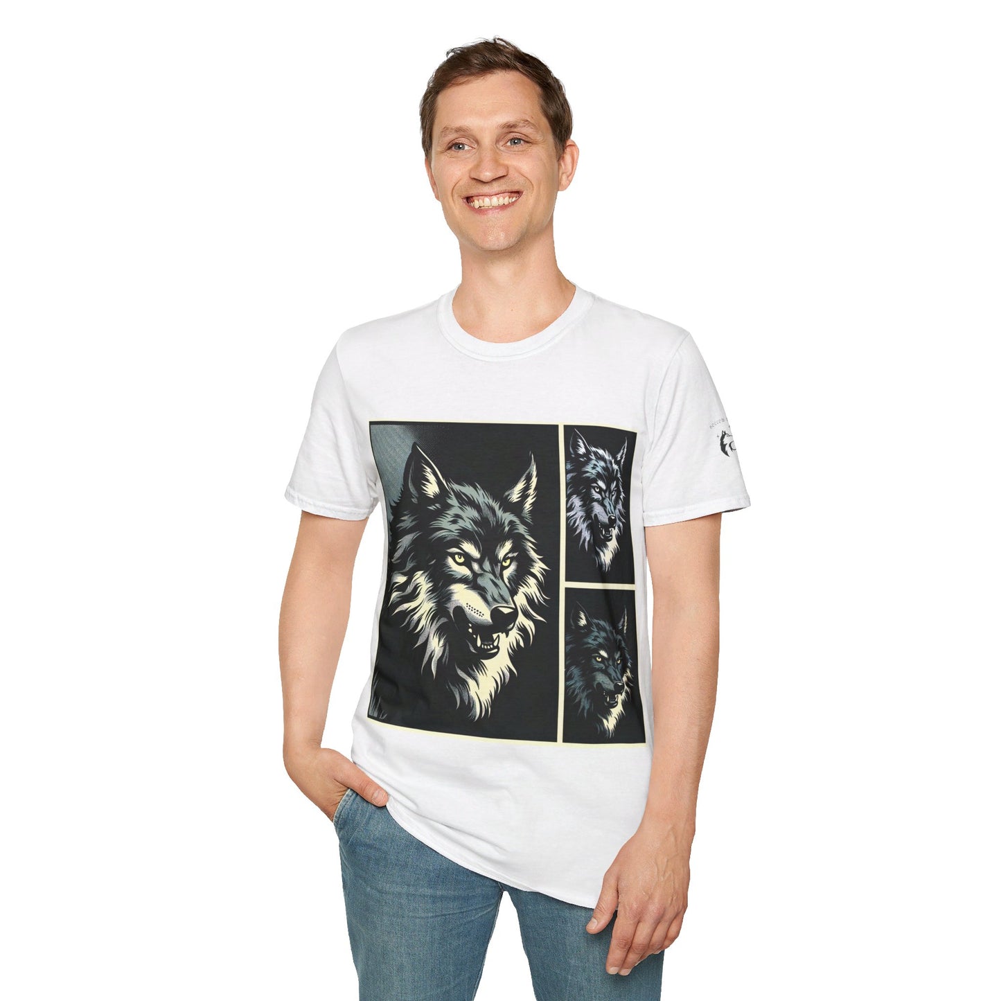 Wolf Print Unisex Softstyle T-Shirt