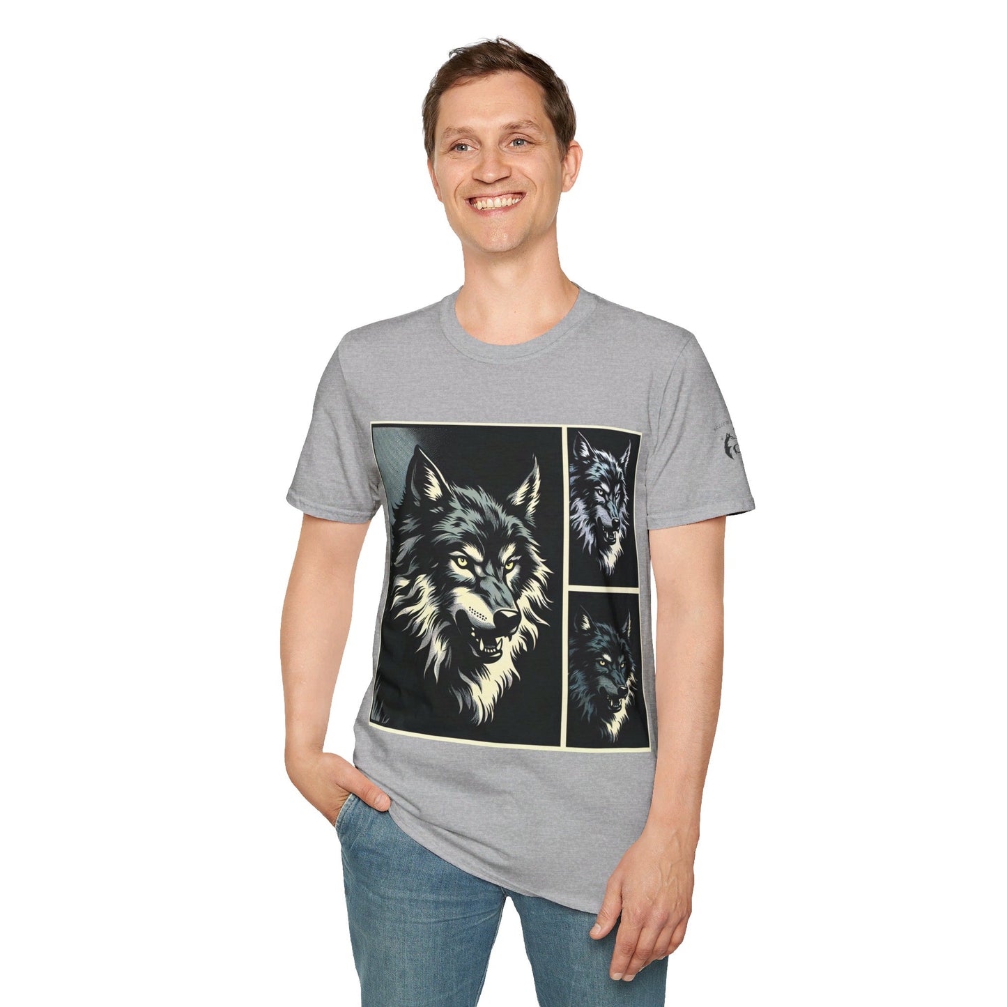 Wolf Print Unisex Softstyle T-Shirt